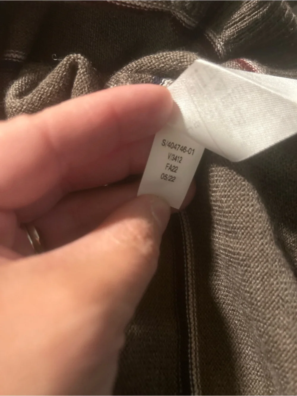 Banana Republic Men's Taupe Brown Striped Crewneck Sweater